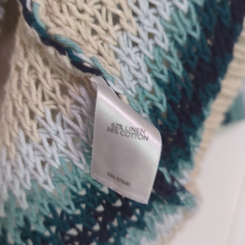 Striped Knit Sweater - Cream and Green - Picture 6 of 7